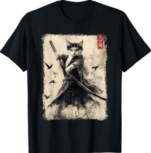 Maglietta samurai gatto - maglietta,