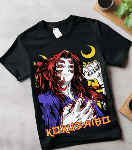 Anime kokushibo shirt nera - t,