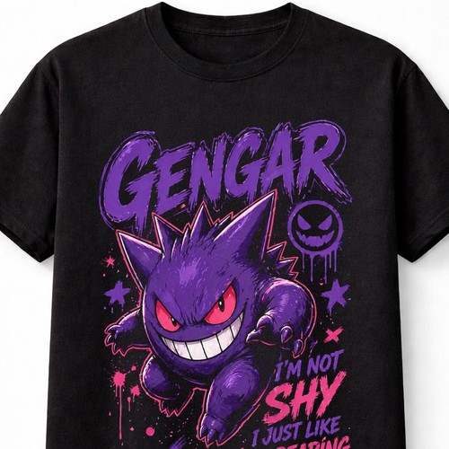 Shirt pokemon gengar grafica - t-shirt,